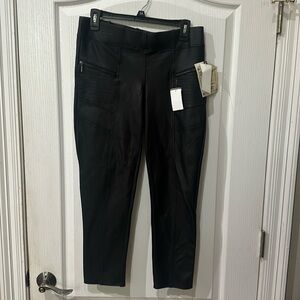 Democracy size 12 Moto style stretch black flat sheen skinny pants/leggings NWT